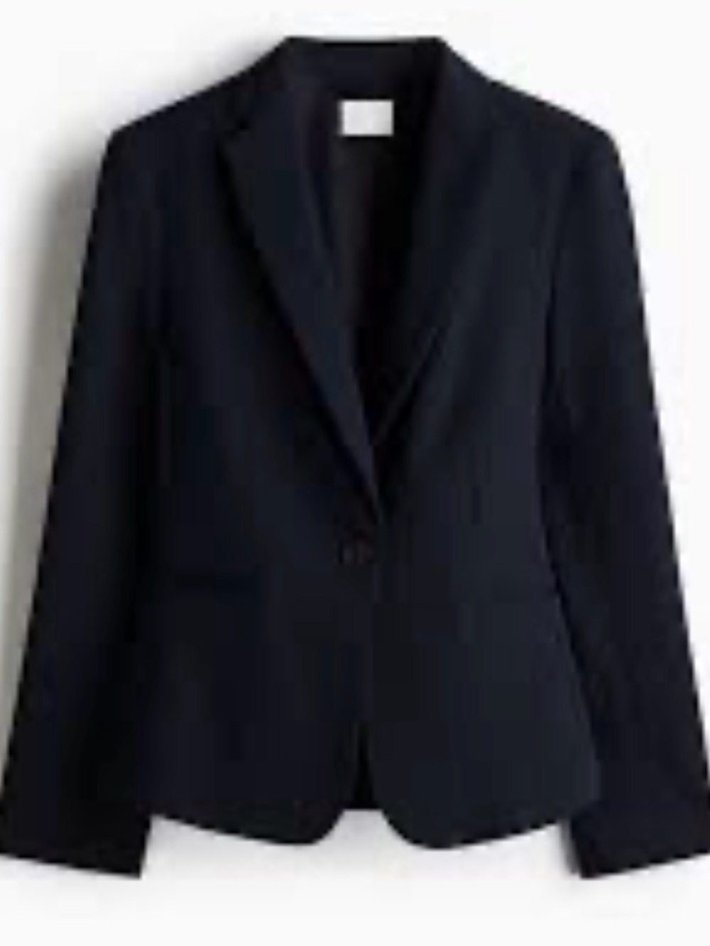 H&M Navy One Button Fitted Blazer Workwear Office Career XS